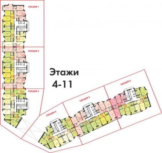 12 этаж 1-комнатн. 58.6 кв.м.