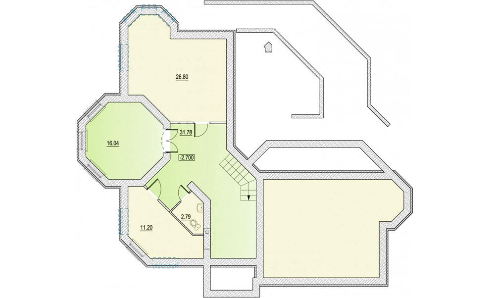 1 этаж 6-комнатн. 352.24 кв.м.